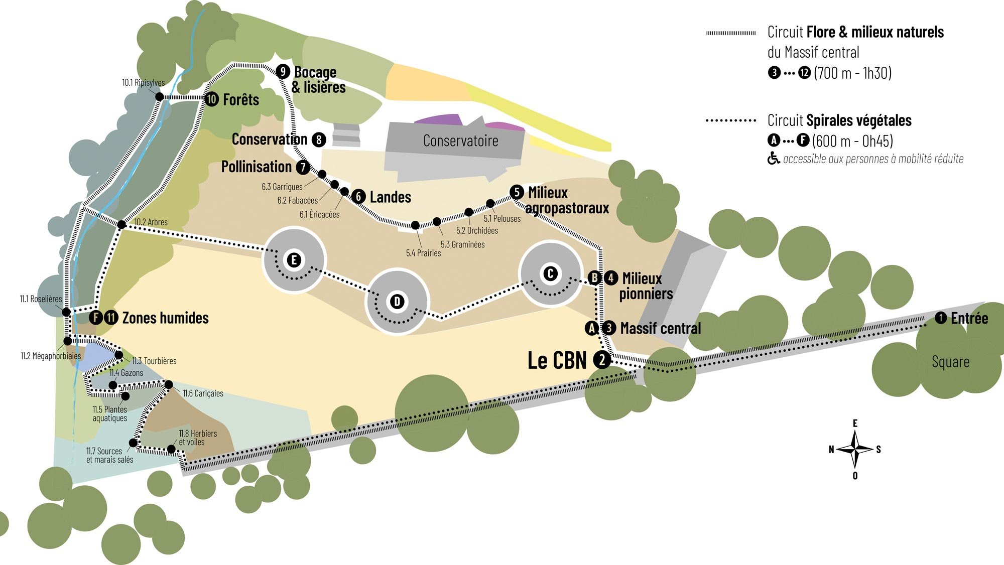 Plan de visite des jardins